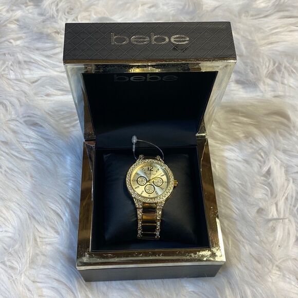 BEBE GOLD AND DIAMOND WATCH - Picture 1 of 6